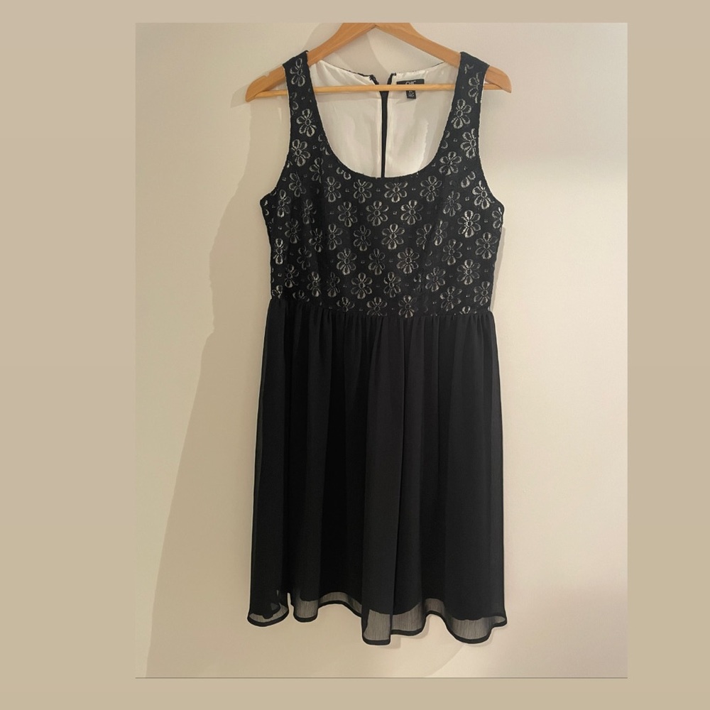 Black daisy babydoll dress - Jacob